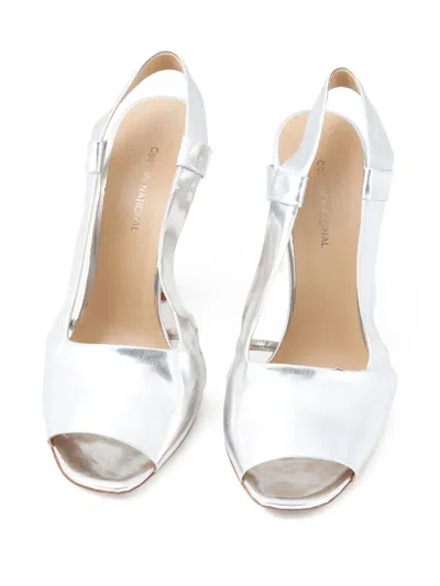 Pre-owned Costume National Vintage 105mm Costume National Sandals In Silver