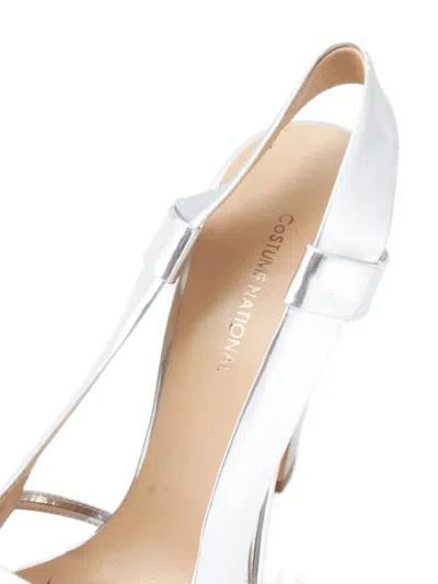 Pre-owned Costume National Vintage 105mm Costume National Sandals In Silver