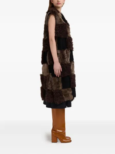 Marni Patchwork Design Shearling Vest