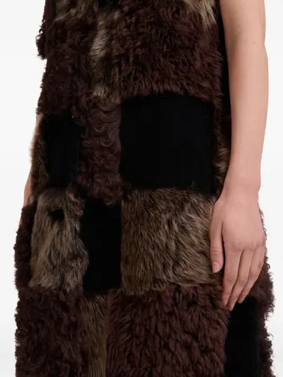 Marni Patchwork Design Shearling Vest
