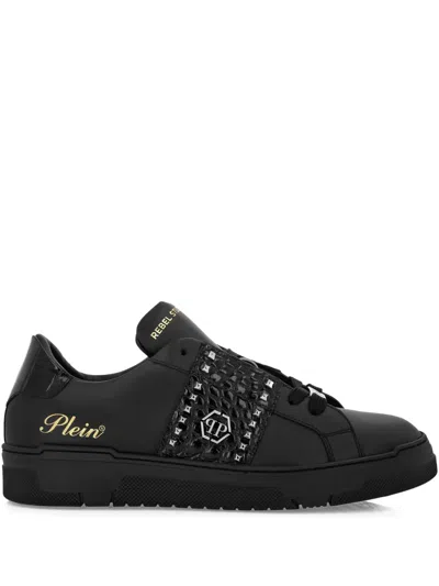 Philipp Plein Stud-embellished Low Sneakers In Black