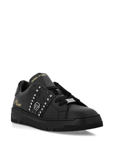 Philipp Plein Stud-embellished Low Sneakers In Black