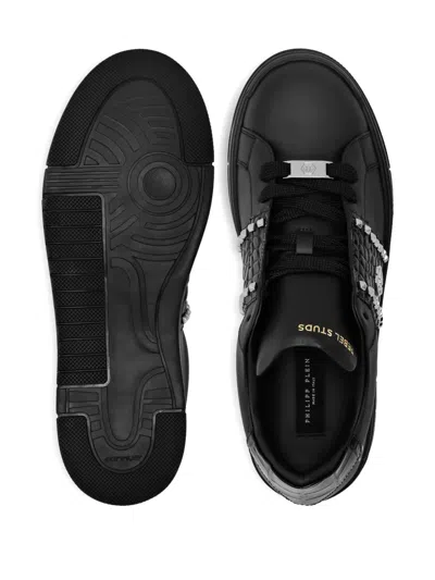 Philipp Plein Stud-embellished Low Sneakers In Black
