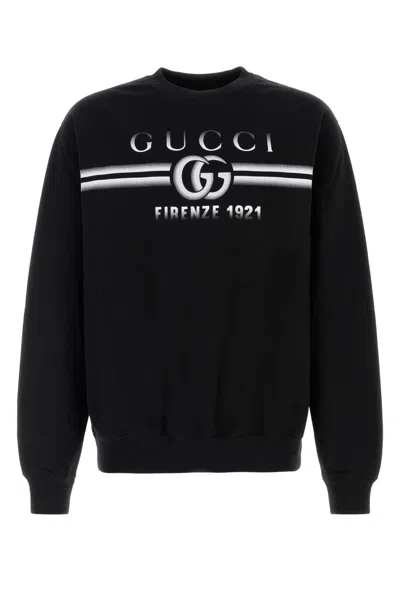 Gucci Mens Black Mc Graphic-print Crewneck Cotton Sweatshirt