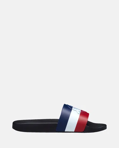 Moncler Basile Black Rubber Sliders In White