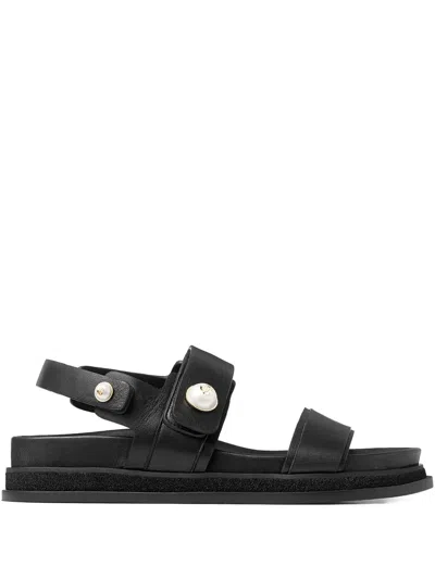 Jimmy Choo Black Fayence City Sandals In Black