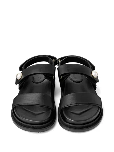 Jimmy Choo Black Fayence City Sandals In Black