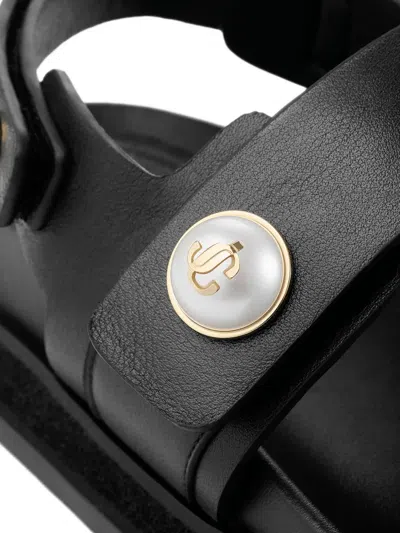Jimmy Choo Black Fayence City Sandals In Black