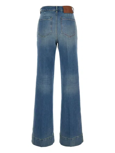 Victoria Beckham Alina Stretch High Rise Straight Leg Jeans In Medium Wash