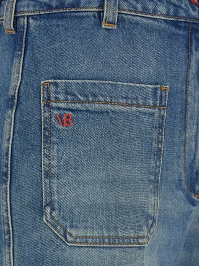 Victoria Beckham Alina Stretch High Rise Straight Leg Jeans In Medium Wash