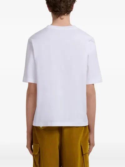 Marni Cotton T-shirt With Maxi Print In White