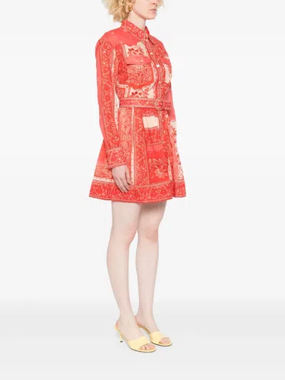 Zimmermann Lucky Mini Dress In Red