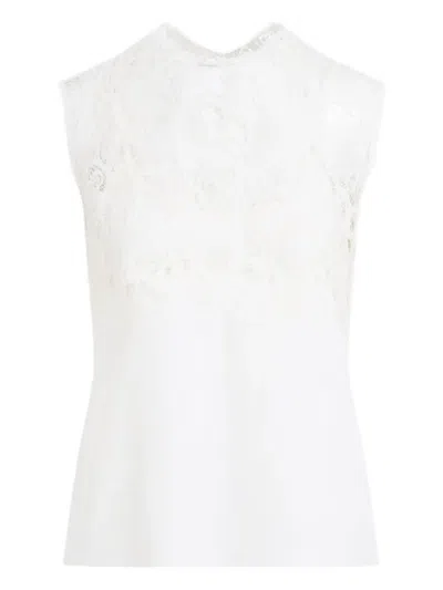 Fabiana Filippi Silk Top Lace Insert In White