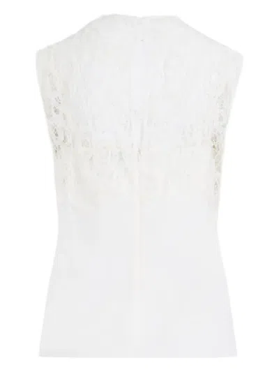 Fabiana Filippi Silk Top Lace Insert In White