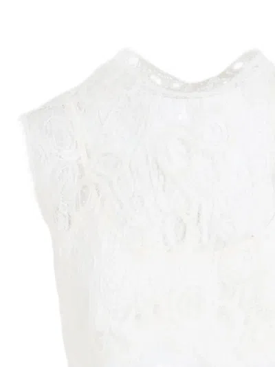 Fabiana Filippi Silk Top Lace Insert In White