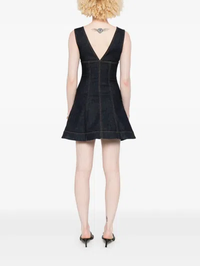 Self-portrait Self Portrait Women Indigo Denim Mini Dress In Black