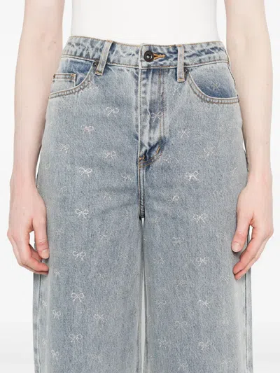 Self-portrait Self Portrait Women Crystal Embellished Denim Jeasn In Multi