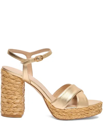 Stuart Weitzman 110mm Crossover Platform Espadrilles In Neutral