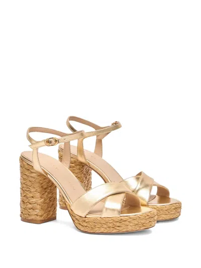 Stuart Weitzman 110mm Crossover Platform Espadrilles In Neutral