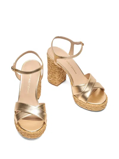 Stuart Weitzman 110mm Crossover Platform Espadrilles In Neutral