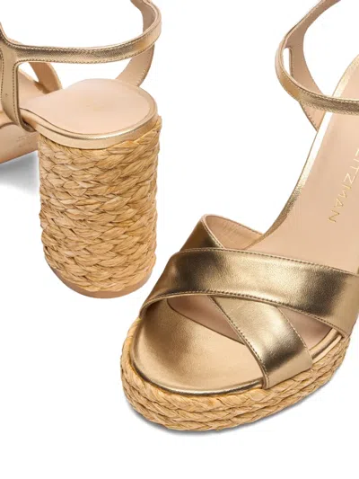 Stuart Weitzman 110mm Crossover Platform Espadrilles In Neutral