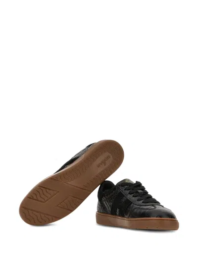 Hogan Black Logo Patch Sneakers In Black