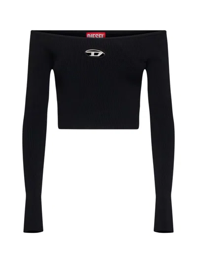 Diesel Red Top Cropped M-vera-ls In Black