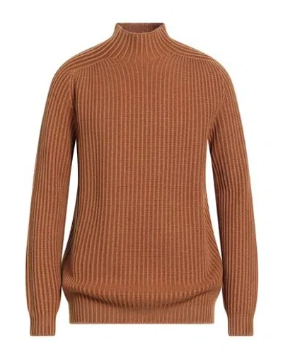 Dondup Man Turtleneck Camel Size 42 Wool In Multi