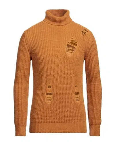 Daniele Alessandrini Homme Man Turtleneck Camel Size 40 Wool
