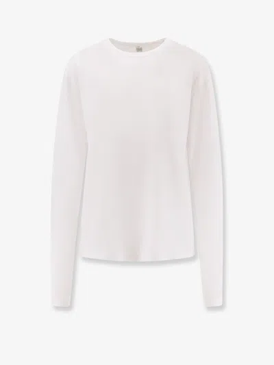 Totême Classic Long-sleeve Lyocell And Cotton T-shirt In White