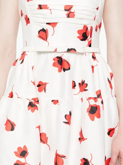 Self-portrait Floral-print Midi Dress With Fitted Bodice