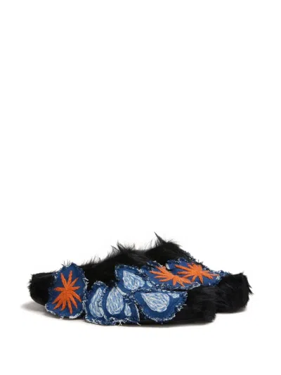 Marni Embroidered Mules In Multi