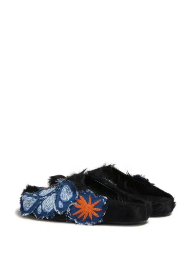 Marni Embroidered Mules In Multi