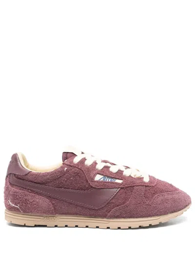 Autry Windspin Sneakers With Used-effect Suede In Pink