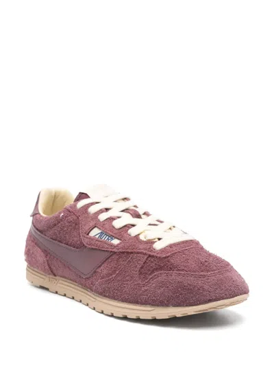 Autry Windspin Sneakers With Used-effect Suede In Pink