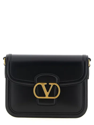 Valentino Garavani Small Vlogo Signature Flap Shoulder Bag In Black