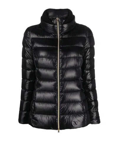 Herno Quilted Puffer Jacket With High Collar In Black