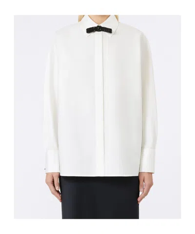 Max Mara Studio Roll Shirt White In White