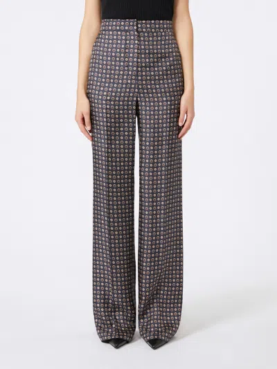 Max Mara Straight-fit Printed Silk Trousers