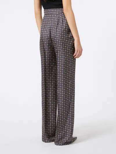 Max Mara Straight-fit Printed Silk Trousers