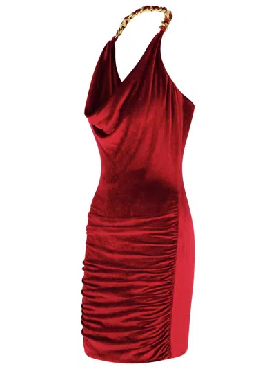 Balmain Viscose Blend Dress Chain Strap In Red