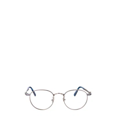 Moncler Rutenio Chiaro Lucido Metal Glasses In Metallic