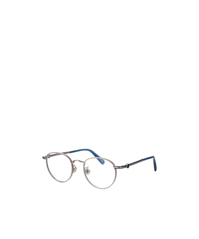 Moncler Rutenio Chiaro Lucido Metal Glasses In Metallic