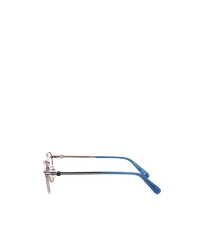 Moncler Rutenio Chiaro Lucido Metal Glasses In Metallic