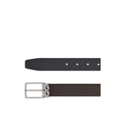 Ferragamo Grained Leather Gancini Motif Reversible Belt