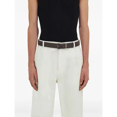 Ferragamo Grained Leather Gancini Motif Reversible Belt