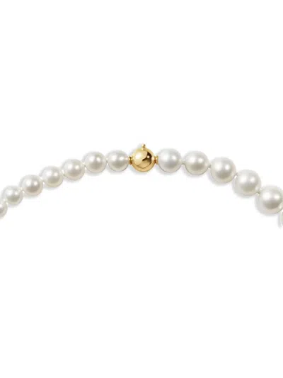 Sophie Bille Brahe Peggy Moon 14k Yellow Gold Pearl Necklace In White
