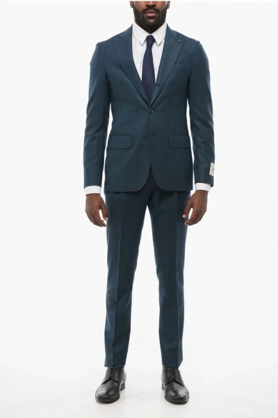 Corneliani Cc Colection Wool Retailored Suit With Flap Pockets