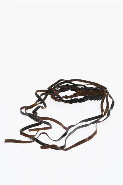 Dsquared2 Braided Leather Rodeo Boy Necklace