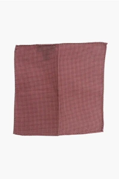 Dsquared2 Solid Color Silk Pocket Square With Micro Patterns